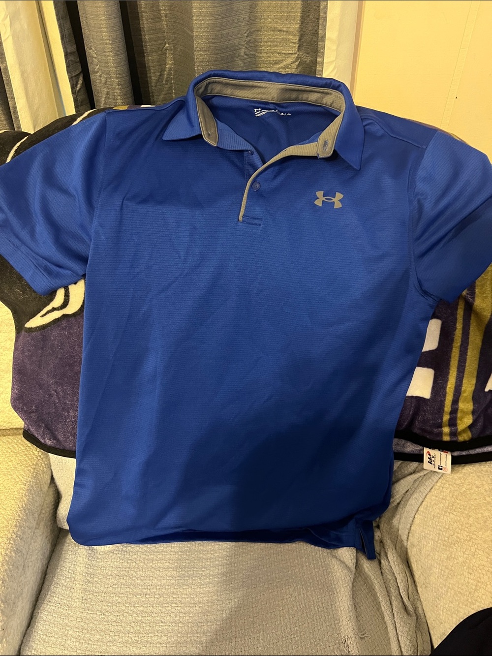 Under Armour Royal Blue Polo with Gray Accent